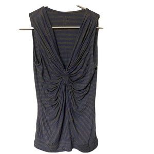 Nine West Nubia Ruched Tank Top Sleeveless Womens Size Medium Stripes